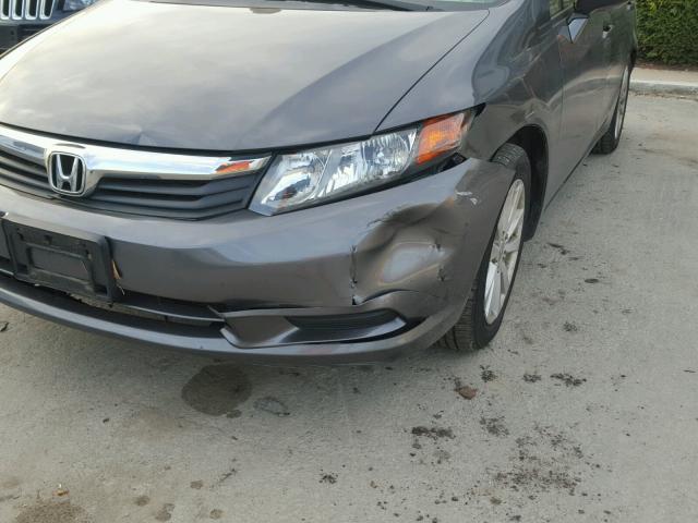 2HGFB2F89CH574529 - 2012 HONDA CIVIC EX GRAY photo 9