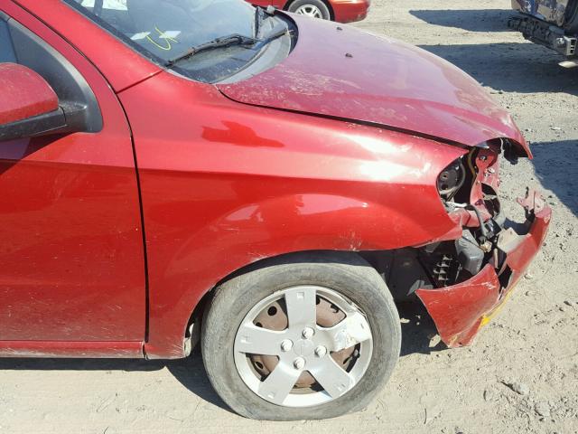 KL1TD5DEXAB130935 - 2010 CHEVROLET AVEO LS RED photo 9