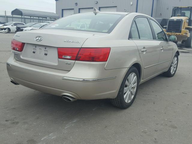 5NPEU46F89H427052 - 2009 HYUNDAI SONATA SE TAN photo 4