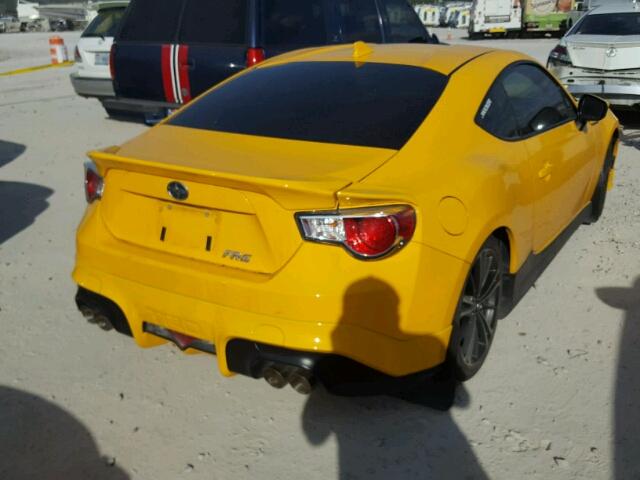 JF1ZNAA18F8706896 - 2015 TOYOTA SCION FR-S ყვითელი ფოტო 4