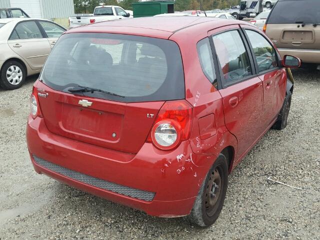 KL1TD6DE1BB133536 - 2011 CHEVROLET AVEO LS RED photo 4
