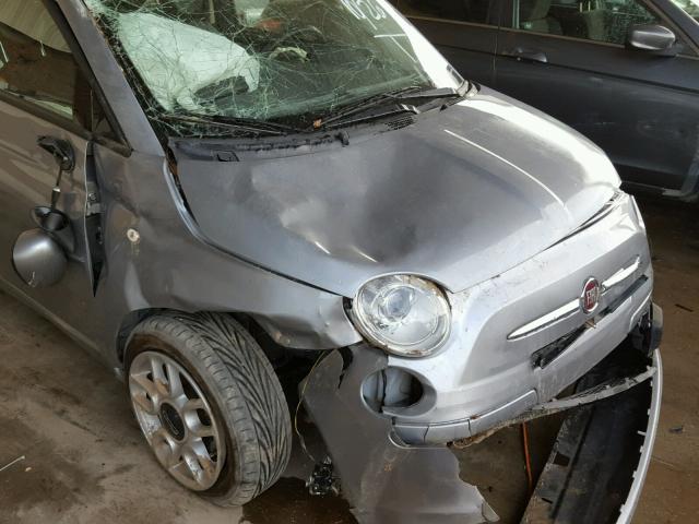 3C3CFFAR5FT667321 - 2015 FIAT 500 POP GRAY photo 9