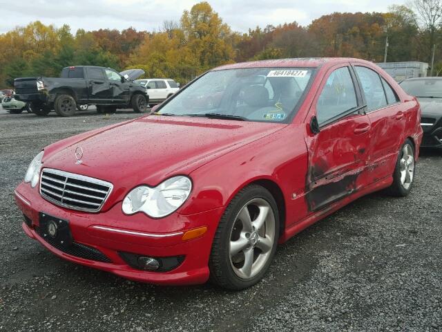 WDBRF52H46F782801 - 2006 MERCEDES-BENZ C GENERATI RED photo 2