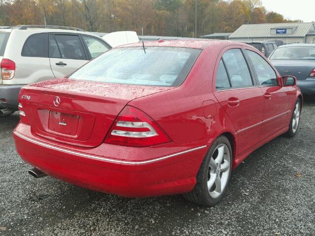 WDBRF52H46F782801 - 2006 MERCEDES-BENZ C GENERATI RED photo 4
