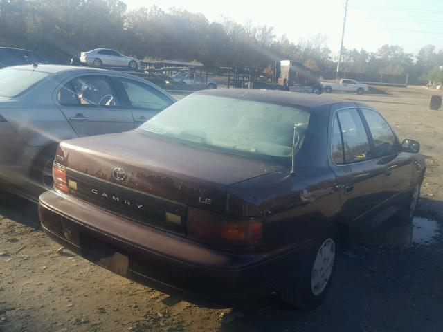 4T1SK12E3NU079371 - 1992 TOYOTA CAMRY LE RED photo 4