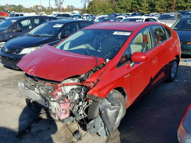 JTDKN3DU9B0277175 - 2011 TOYOTA PRIUS RED photo 2