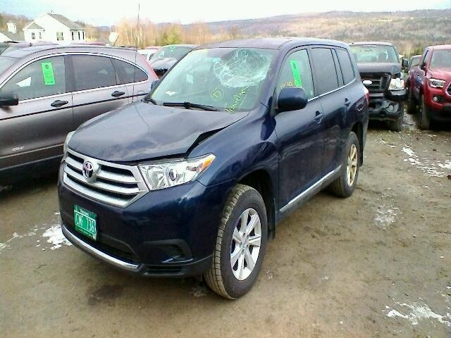 5TDBK3EH3CS148857 - 2012 TOYOTA HIGHLANDER BLUE photo 2