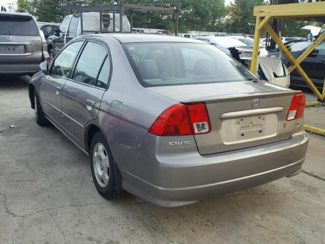 JHMES96675S000362 - 2005 HONDA CIVIC HYBR GRAY photo 3