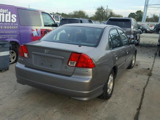 JHMES96675S000362 - 2005 HONDA CIVIC HYBR GRAY photo 4