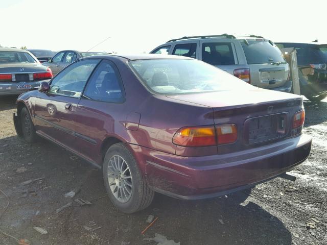 1HGEJ1254PL034213 - 1993 HONDA CIVIC EX BURGUNDY photo 3