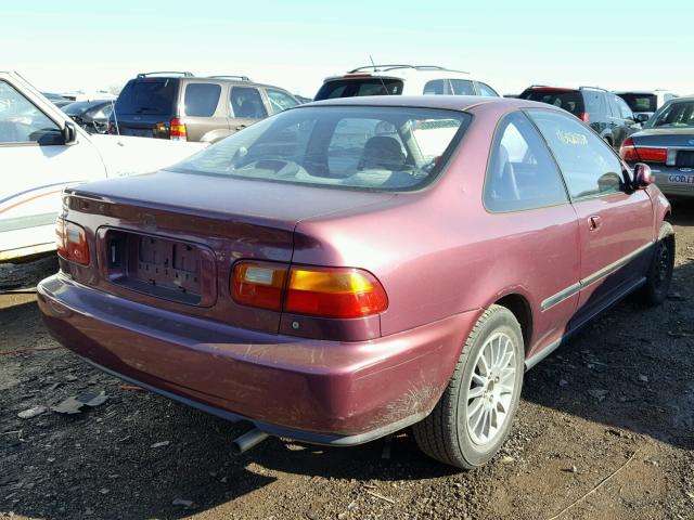 1HGEJ1254PL034213 - 1993 HONDA CIVIC EX BURGUNDY photo 4