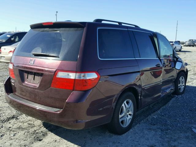 5FNRL38787B436138 - 2007 HONDA ODYSSEY EX RED photo 4