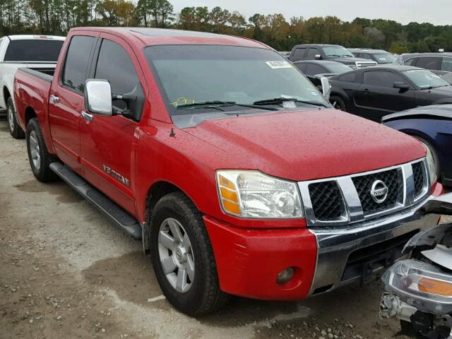 1N6BA07A76N553743 - 2006 NISSAN TITAN XE RED photo 1