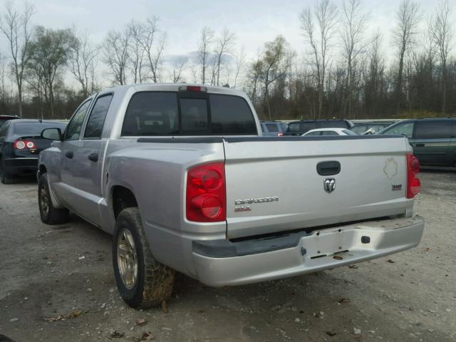 1D7HW48N97S186571 - 2007 DODGE DAKOTA QUA SILVER photo 3