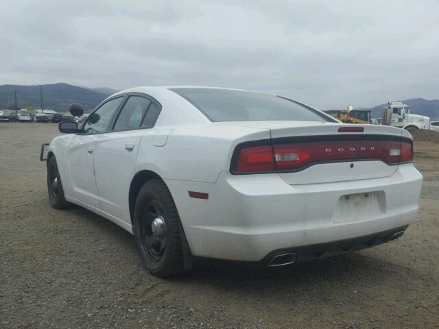 2C3CDXATXDH521901 - 2013 DODGE CHARGER PO WHITE photo 3