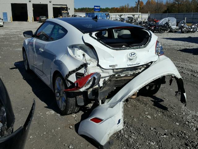 KMHTC6ADXDU092558 - 2013 HYUNDAI VELOSTER B WHITE photo 3