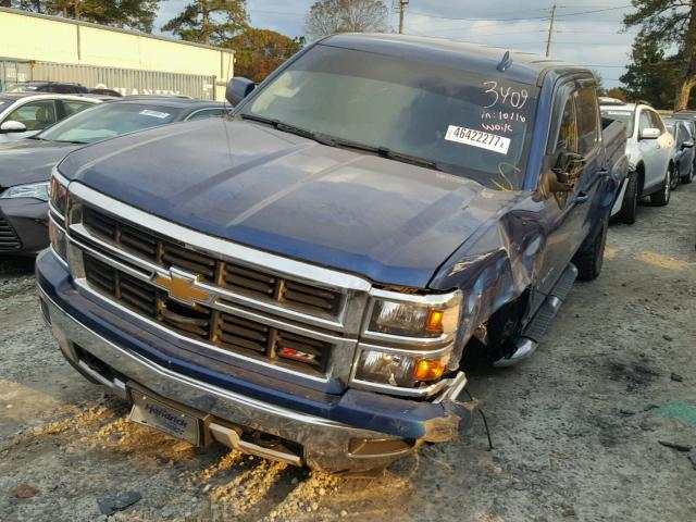 3GCUKREC7FG383409 - 2015 CHEVROLET SILVERADO BLUE photo 2