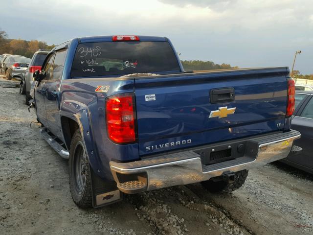 3GCUKREC7FG383409 - 2015 CHEVROLET SILVERADO BLUE photo 3