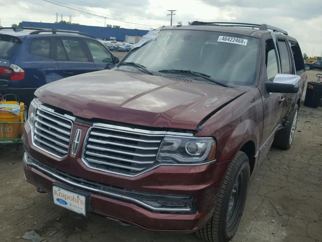 5LMJJ3JT4FEJ00358 - 2015 LINCOLN NAVIGATOR BURGUNDY photo 2