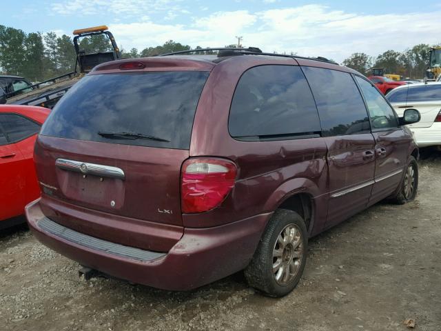 2C8GP54LX2R700286 - 2002 CHRYSLER TOWN & COU BURGUNDY photo 4