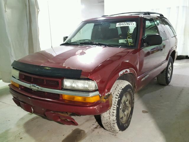 1GNCT18X33K138238 - 2003 CHEVROLET BLAZER RED photo 2