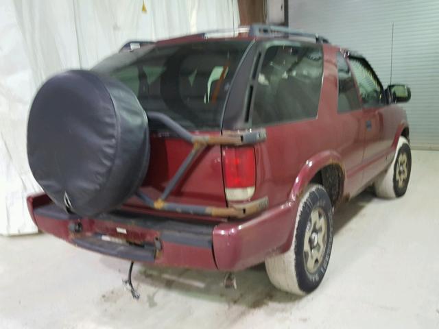 1GNCT18X33K138238 - 2003 CHEVROLET BLAZER RED photo 4