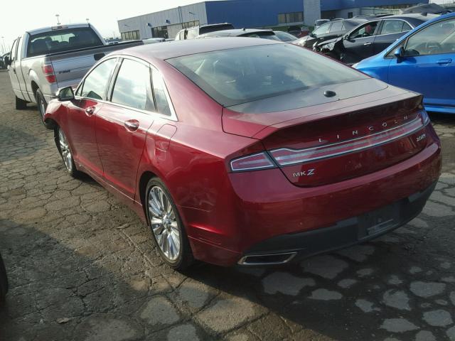 3LN6L2J9XGR618524 - 2016 LINCOLN MKZ RED photo 3