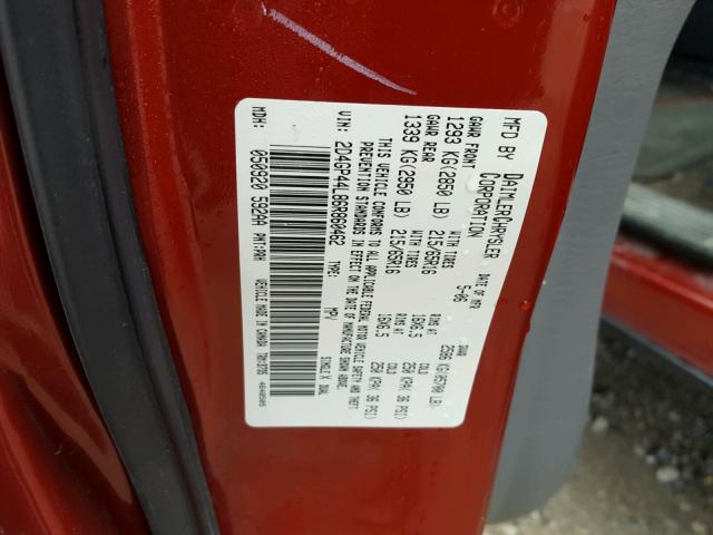 2D4GP44L86R860462 - 2006 DODGE GRAND CARA RED photo 10