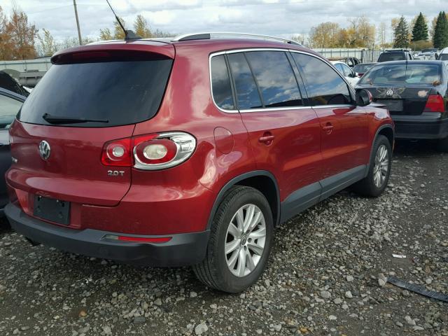 WVGAV75N69W501421 - 2009 VOLKSWAGEN TIGUAN S RED photo 4