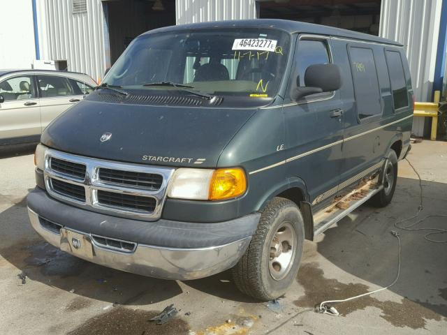 2B6HB11XX1K559316 - 2001 DODGE RAM VAN B1 GREEN photo 2