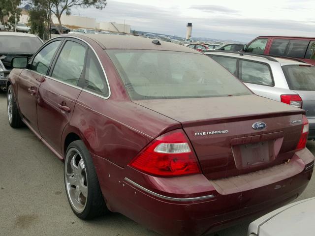 1FAFP25137G109787 - 2007 FORD FIVE HUNDR BURGUNDY photo 3