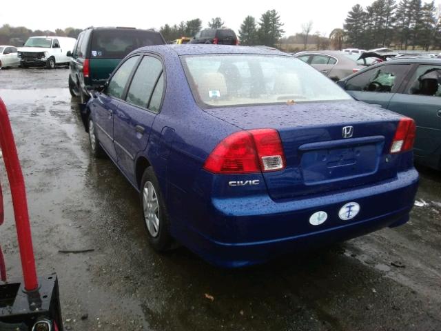 2HGES16384H617415 - 2004 HONDA CIVIC DX V BLUE photo 3