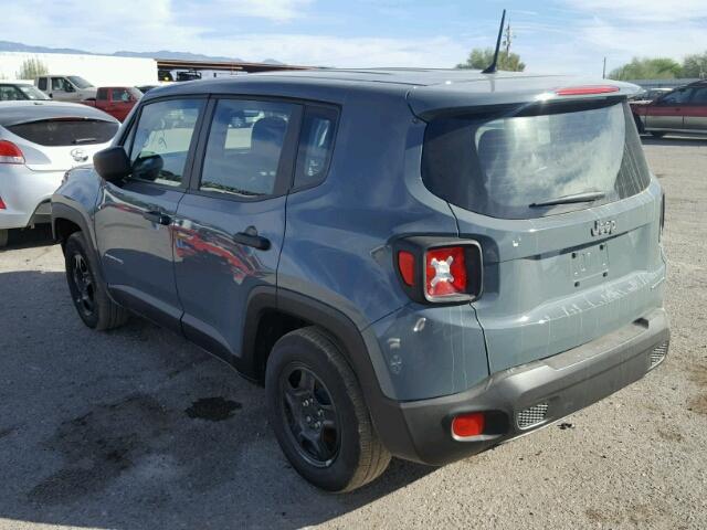 ZACCJAAH6HPF40785 - 2017 JEEP RENEGADE BLUE photo 3