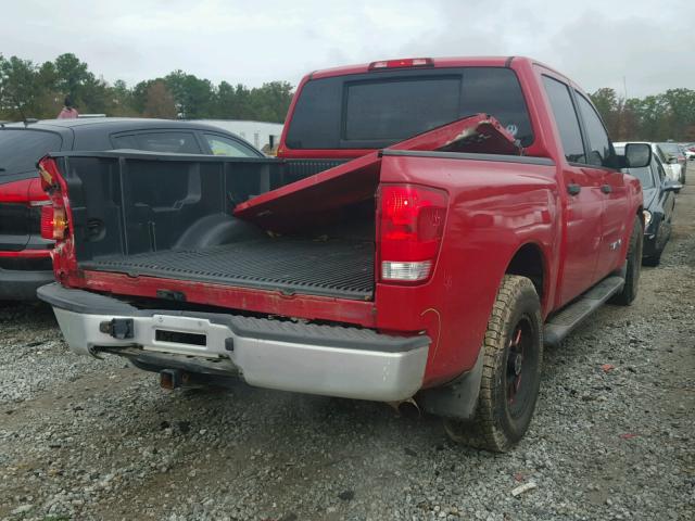 1N6BA07A05N520422 - 2005 NISSAN TITAN XE RED photo 4