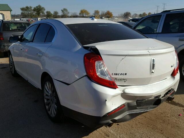 1LNHL9DK8DG608688 - 2013 LINCOLN MKS WHITE photo 3