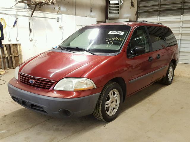 2FMZA5144YBC79476 - 2000 FORD WINDSTAR MAROON photo 2