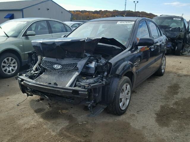 KNADE123666161259 - 2006 KIA RIO BLACK photo 2