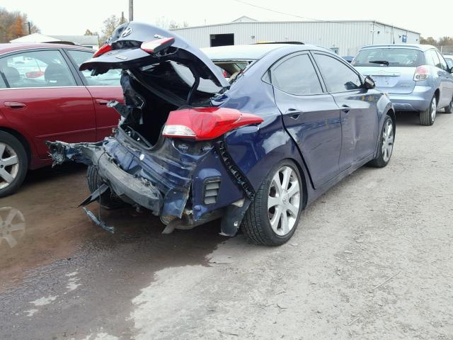 5NPDH4AE6DH415912 - 2013 HYUNDAI ELANTRA GL BLUE photo 4