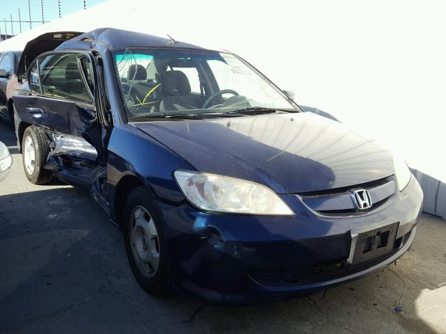 JHMES96665S012079 - 2005 HONDA CIVIC HYBR BLUE photo 1