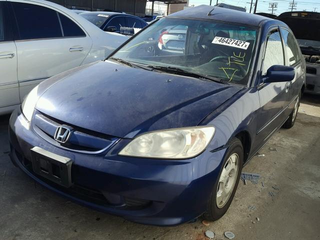 JHMES96665S012079 - 2005 HONDA CIVIC HYBR BLUE photo 2