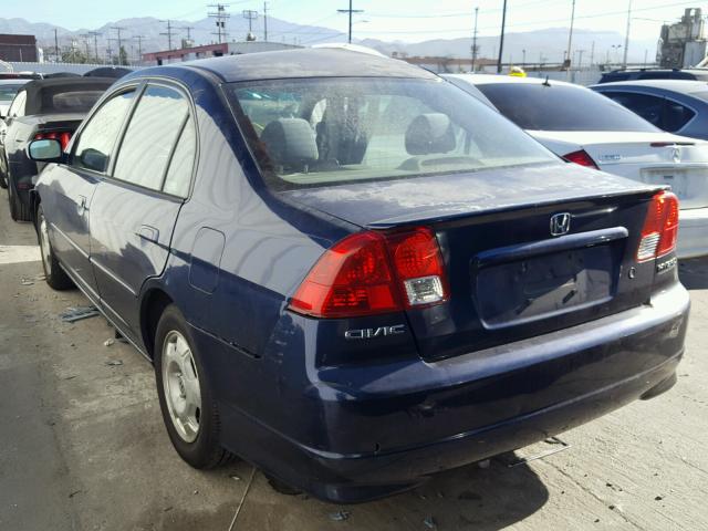 JHMES96665S012079 - 2005 HONDA CIVIC HYBR BLUE photo 3