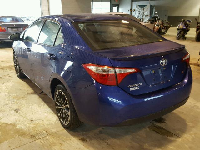 2T1BURHE3EC093661 - 2014 TOYOTA COROLLA L BLUE photo 3