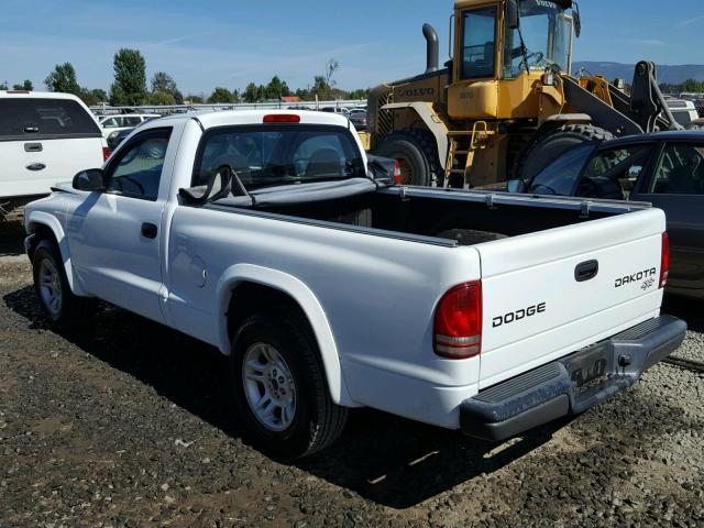 1D7FL16X43S266857 - 2003 DODGE DAKOTA SXT WHITE photo 3