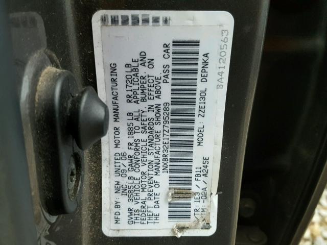 1NXBR32E17Z795289 - 2007 TOYOTA COROLLA CE GRAY photo 10