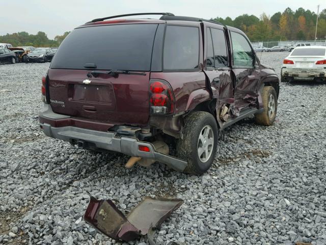 1GNDS13S662251432 - 2006 CHEVROLET TRAILBLAZE BURGUNDY photo 4