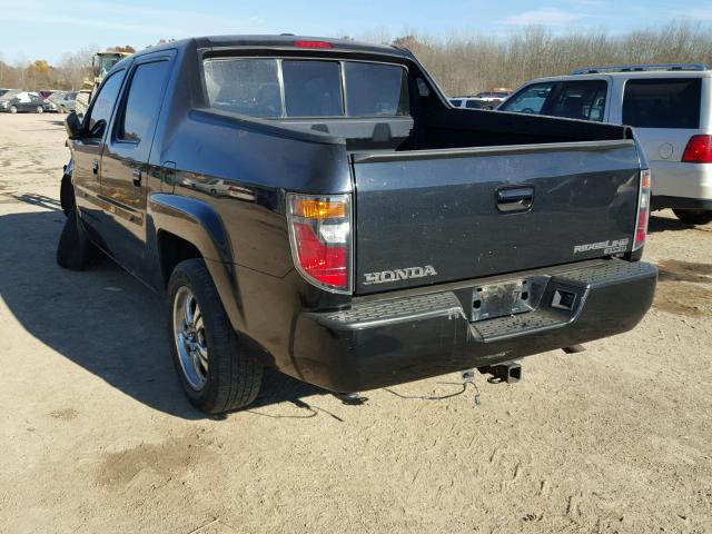 2HJYK16576H525272 - 2006 HONDA RIDGELINE BLACK photo 3