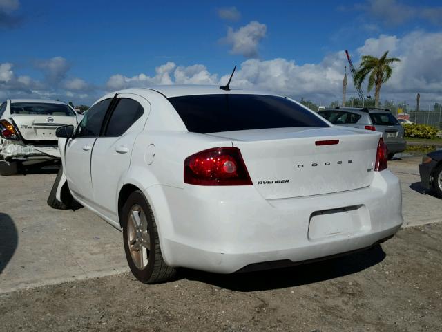 1C3CDZCB1DN688610 - 2013 DODGE AVENGER SX WHITE photo 3