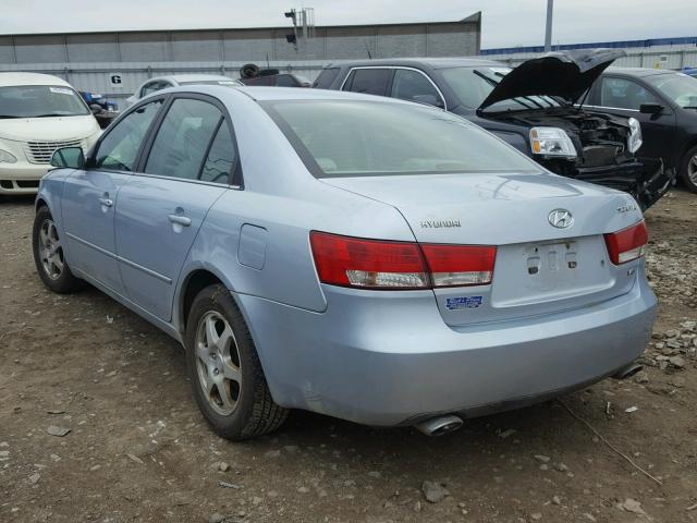 5NPEU46FX7H157271 - 2007 HYUNDAI SONATA SE BLUE photo 3