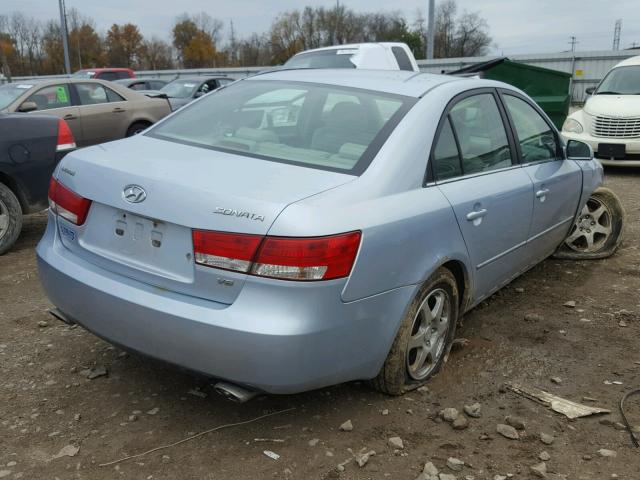 5NPEU46FX7H157271 - 2007 HYUNDAI SONATA SE BLUE photo 4