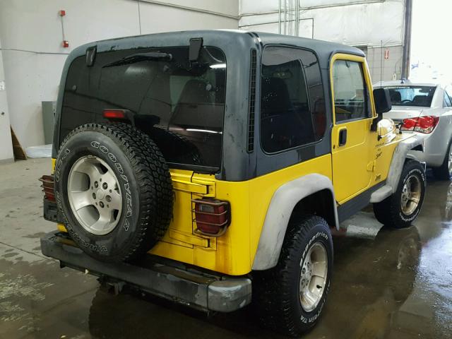 1J4FA49S41P373189 - 2001 JEEP WRANGLER / YELLOW photo 4